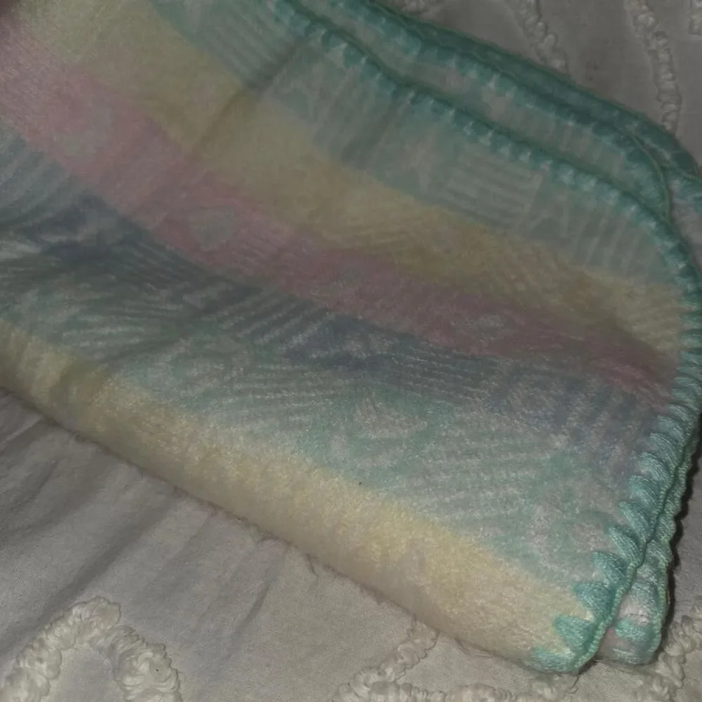 Vintage Snugglers Pastel ABC Blocks Baby Blanket 33